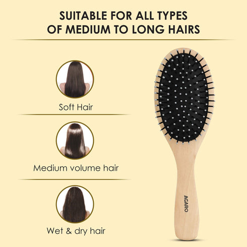 Wooden Oval Hair Brush